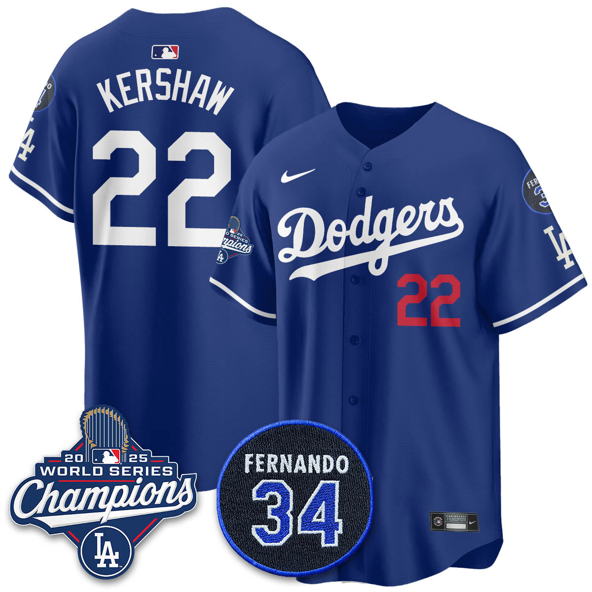 LAD 2025 World Series Champions Jersey - All Stitched