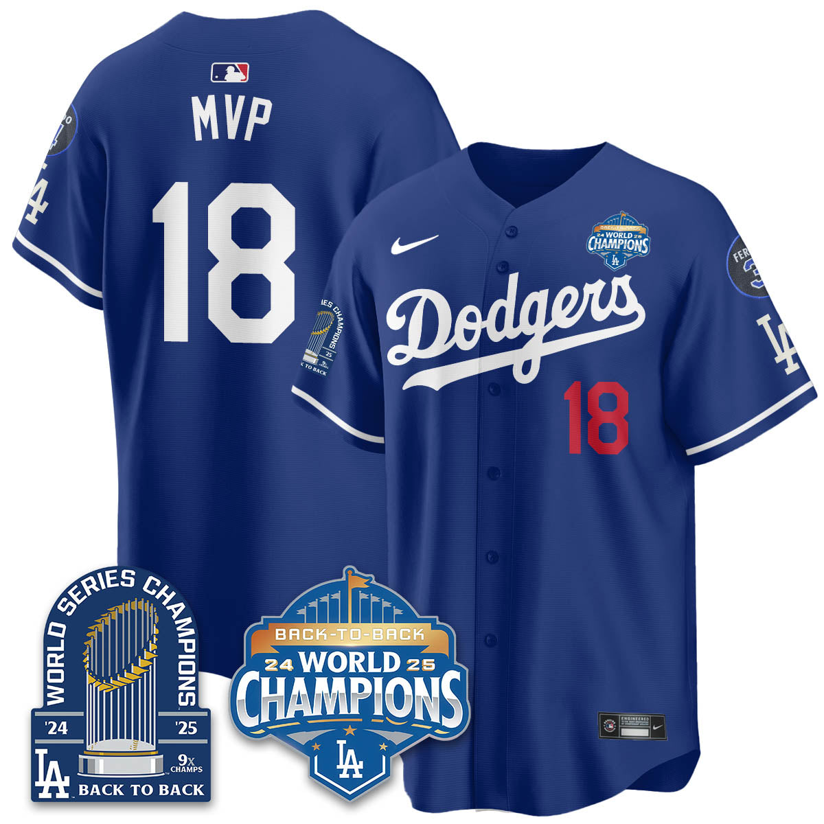 LAD 2025 World Series Champions Jersey - 9x Champs - All Stitched