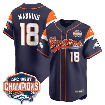 DEN AFC West Division Champions Limited Baseball Jersey V2 - All Stitched
