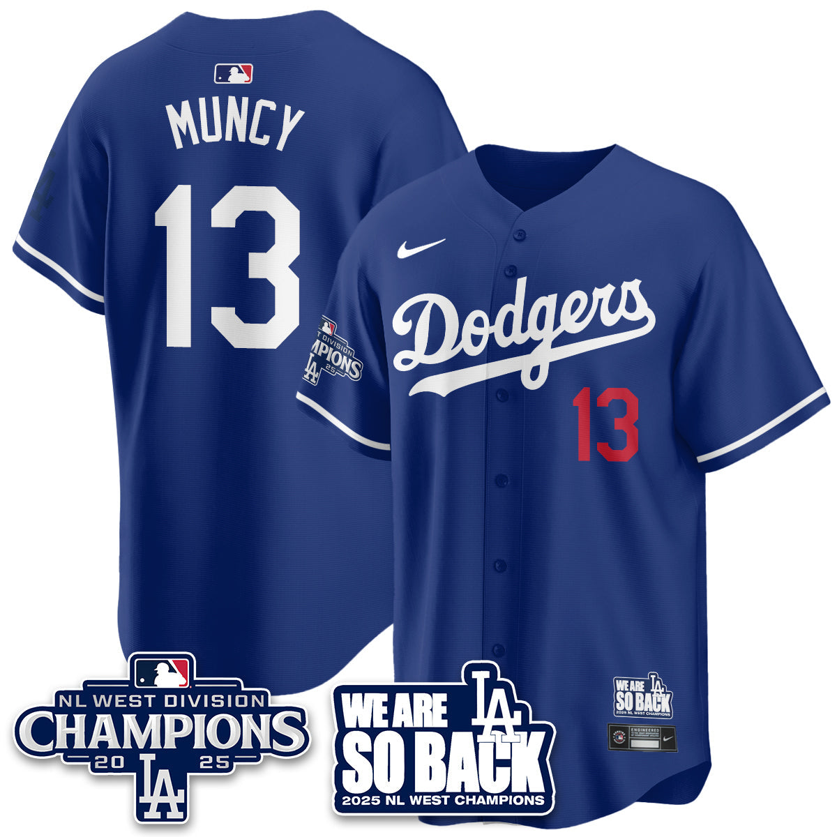 LAD 2025 NL West Division Champions Jersey - All Stitched