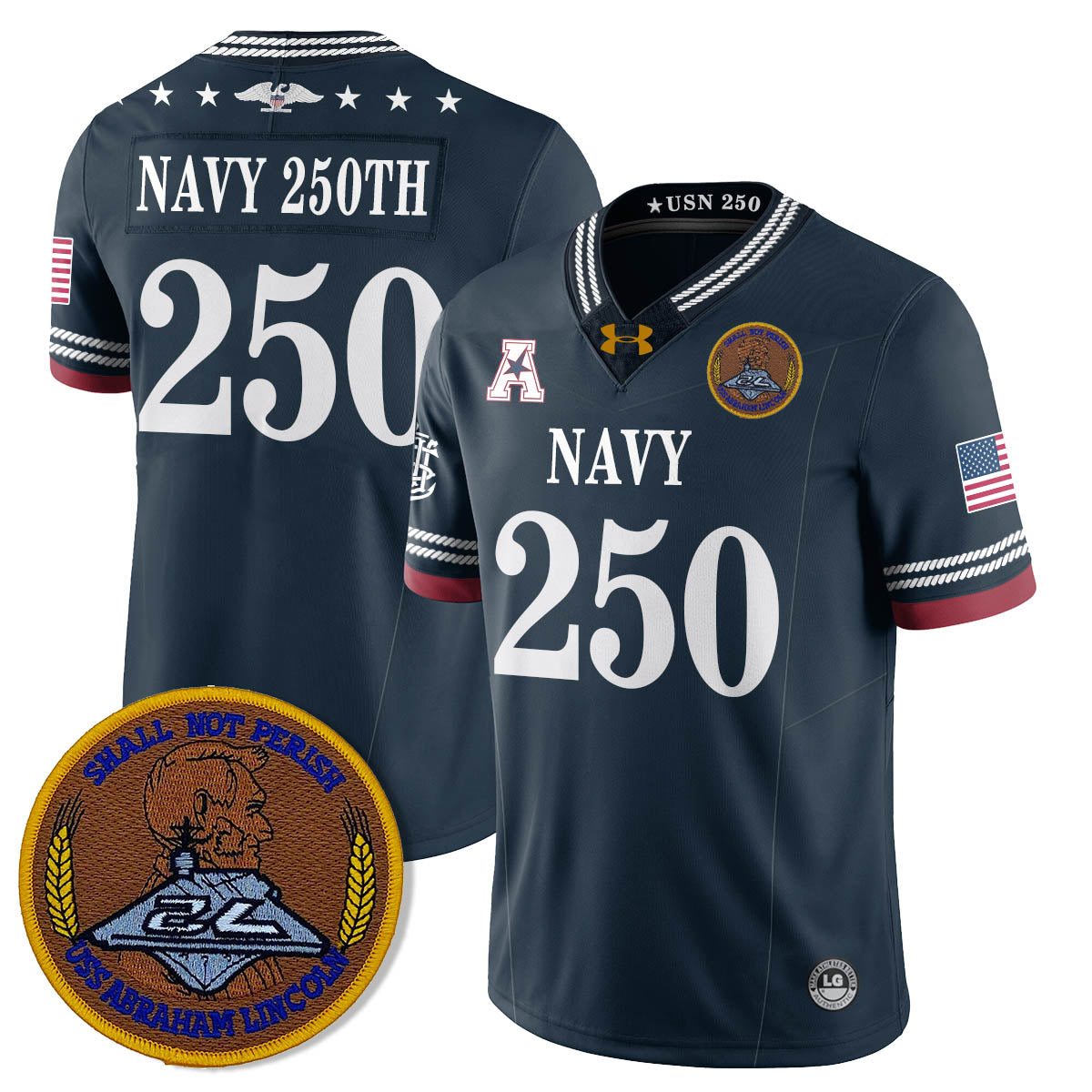 Navy Midshipmen Honoring the 250th Anniversary of the United States Navy Jersey - All Stitched
