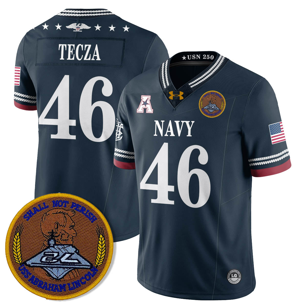 Navy Midshipmen Honoring the 250th Anniversary of the United States Navy Jersey - All Stitched