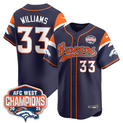 DEN AFC West Division Champions Limited Baseball Jersey V2 - All Stitched
