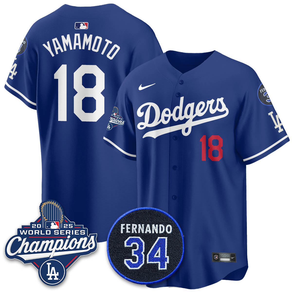 LAD 2025 World Series Champions Jersey - All Stitched