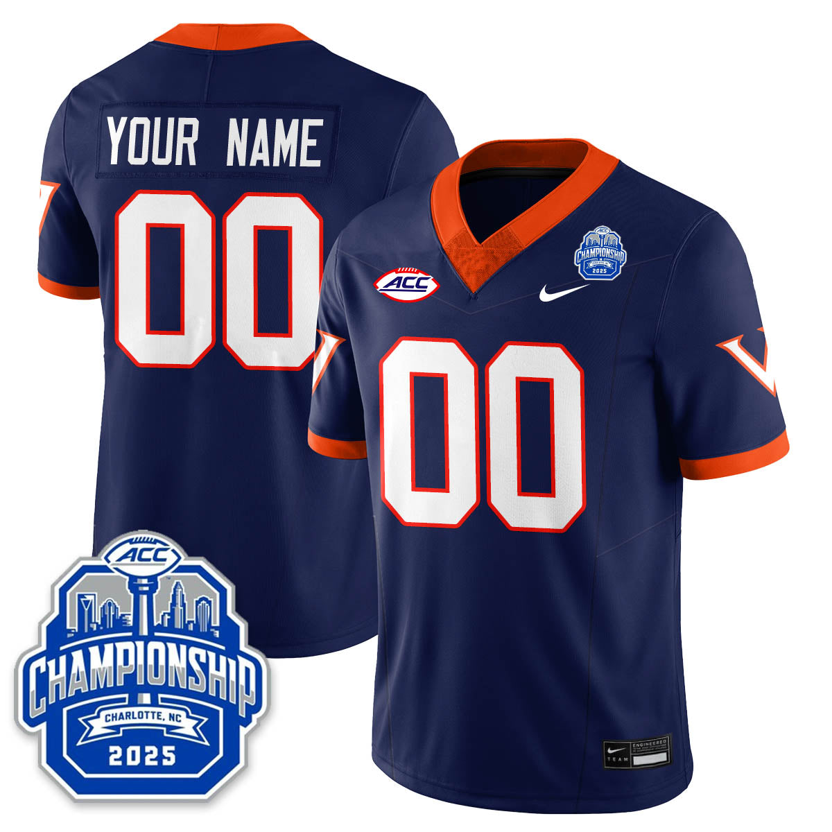 Virginia Football ACC Championship Vapor Limited Custom Jersey - All Stitched
