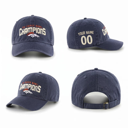 DEN 3x Super Bowl Champions Custom Wash Hat - Embroidered