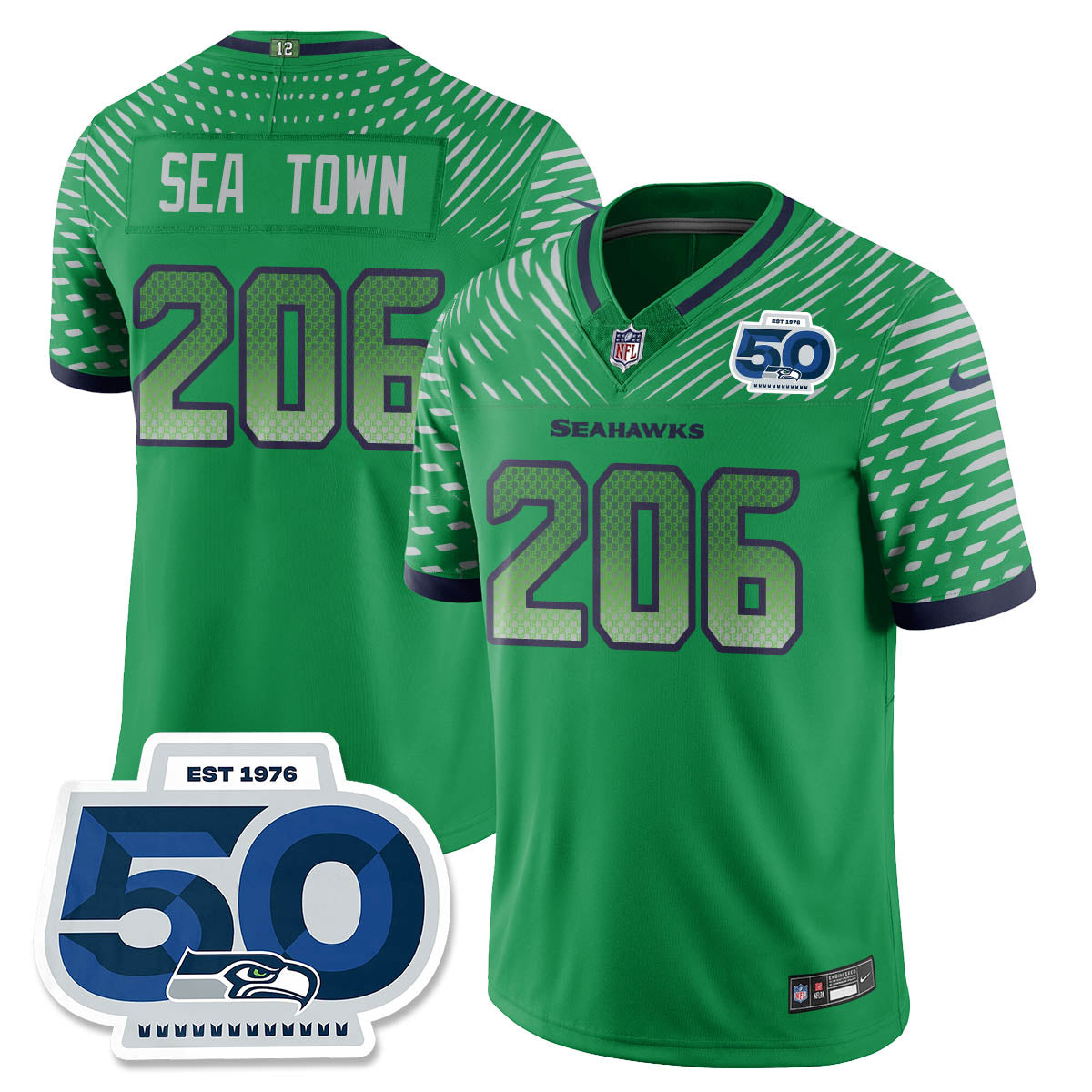 Men'sSEA 2025 "Rivalries" 50th Season Patch Vapor Limited Jersey - All Stitched