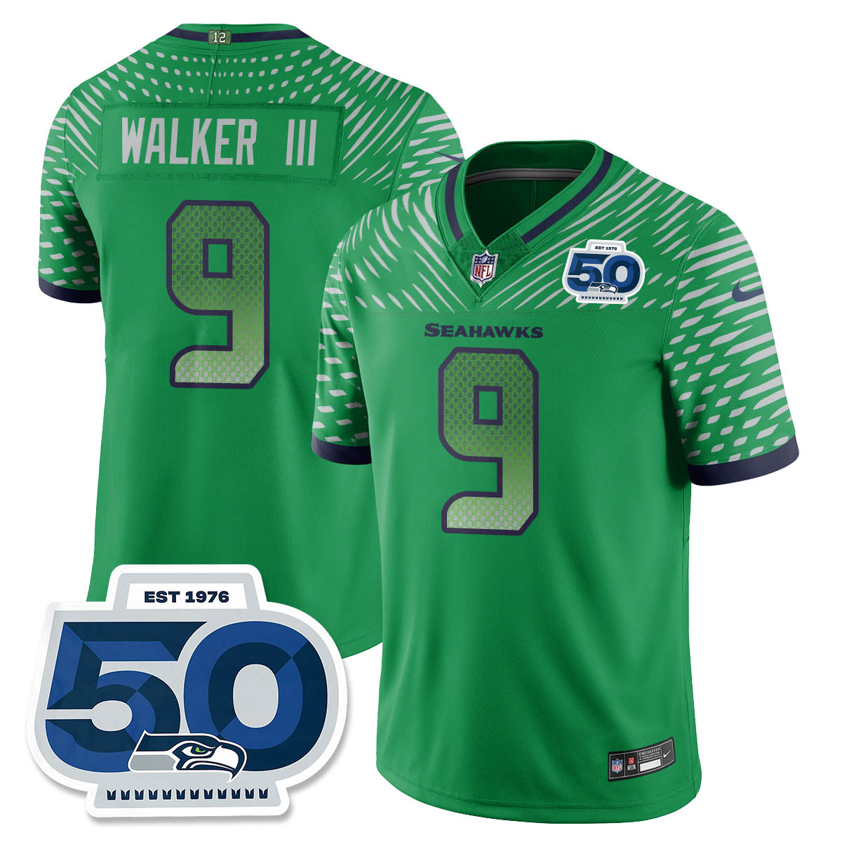 Men'sSEA 2025 "Rivalries" 50th Season Patch Vapor Limited Jersey - All Stitched