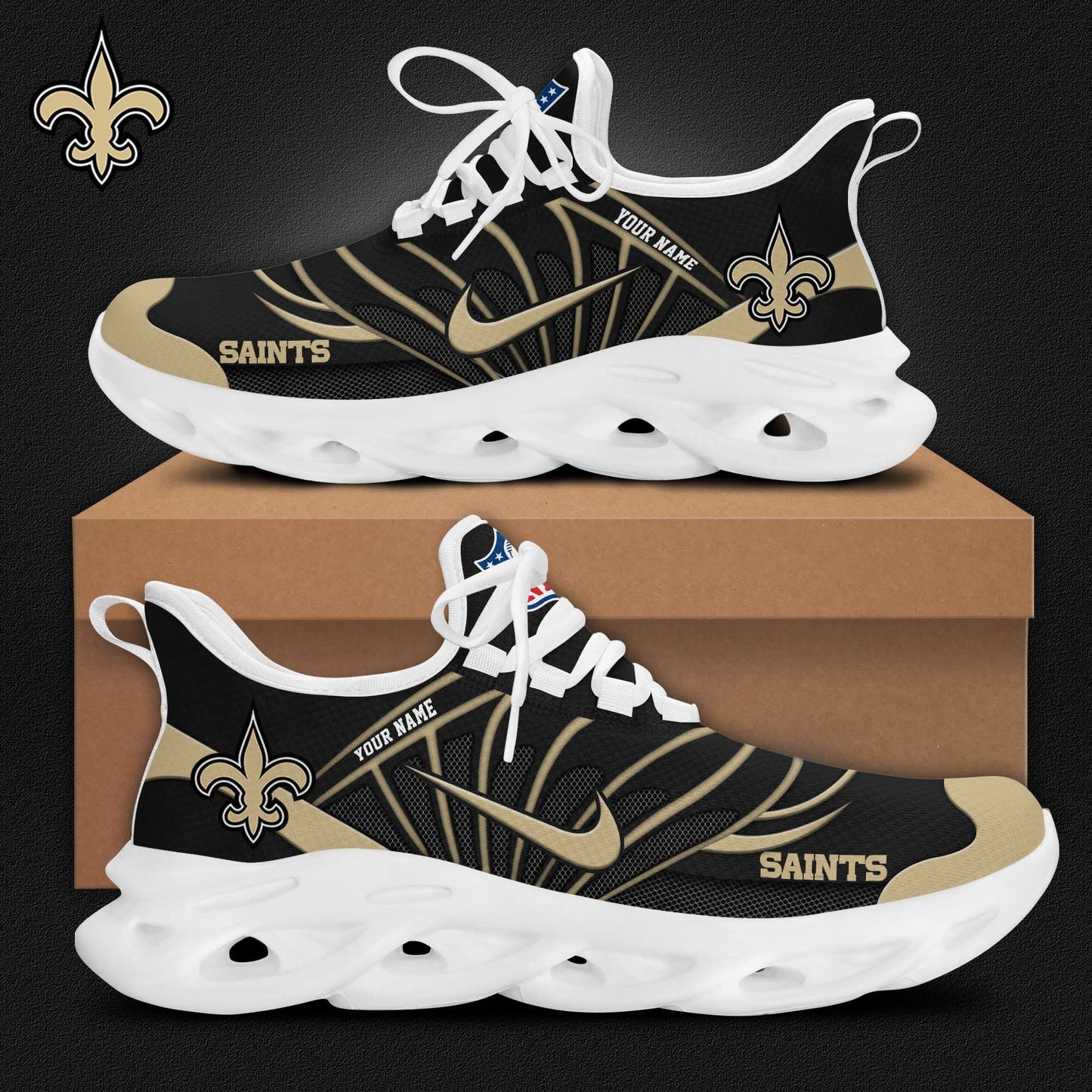 New Orleans Saints Customized Premium Max Soul Shoes