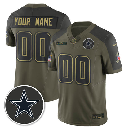 Dallas Cowboys 2025 Salute to Service Limited Custom Jersey - All Stitched