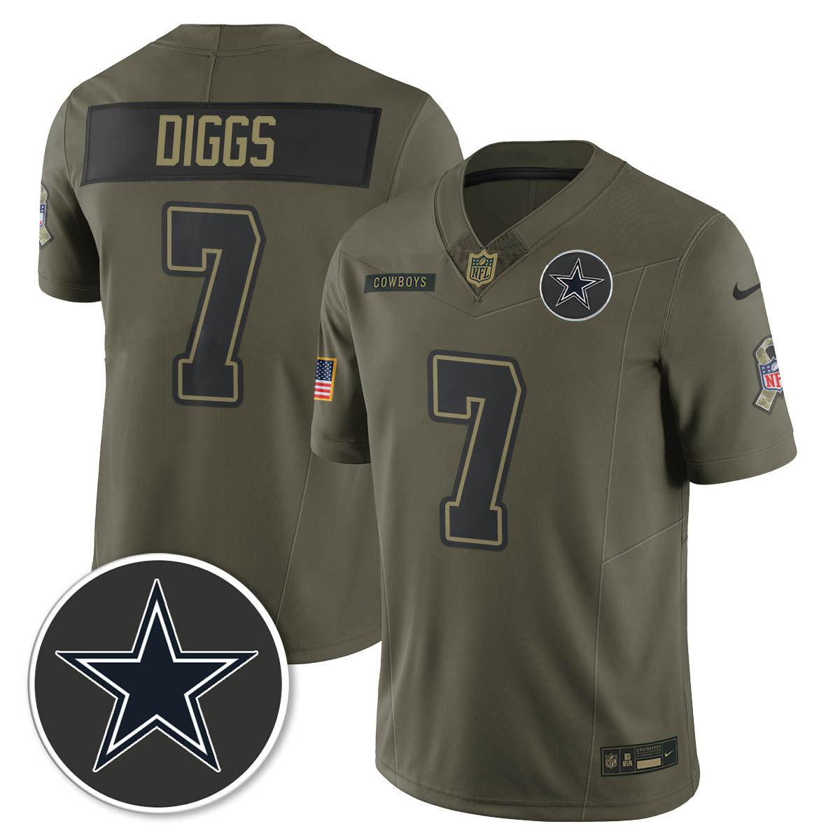 Dallas Cowboys 2025 Salute to Service Limited Jersey - All Stitched