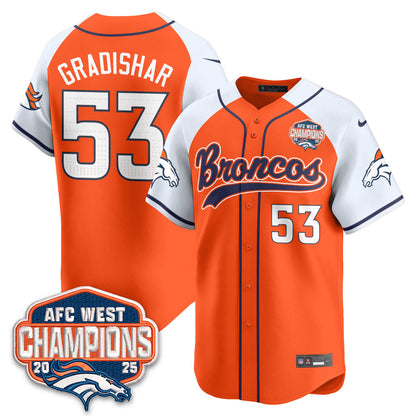 DEN AFC West Division Champions Limited Baseball Jersey V2 - All Stitched