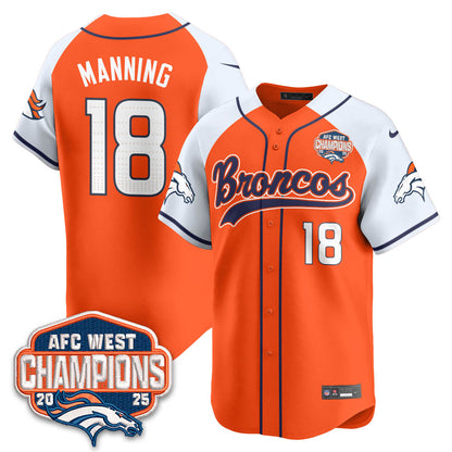 DEN AFC West Division Champions Limited Baseball Jersey V2 - All Stitched