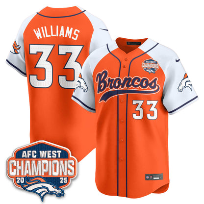 DEN AFC West Division Champions Limited Baseball Jersey V2 - All Stitched