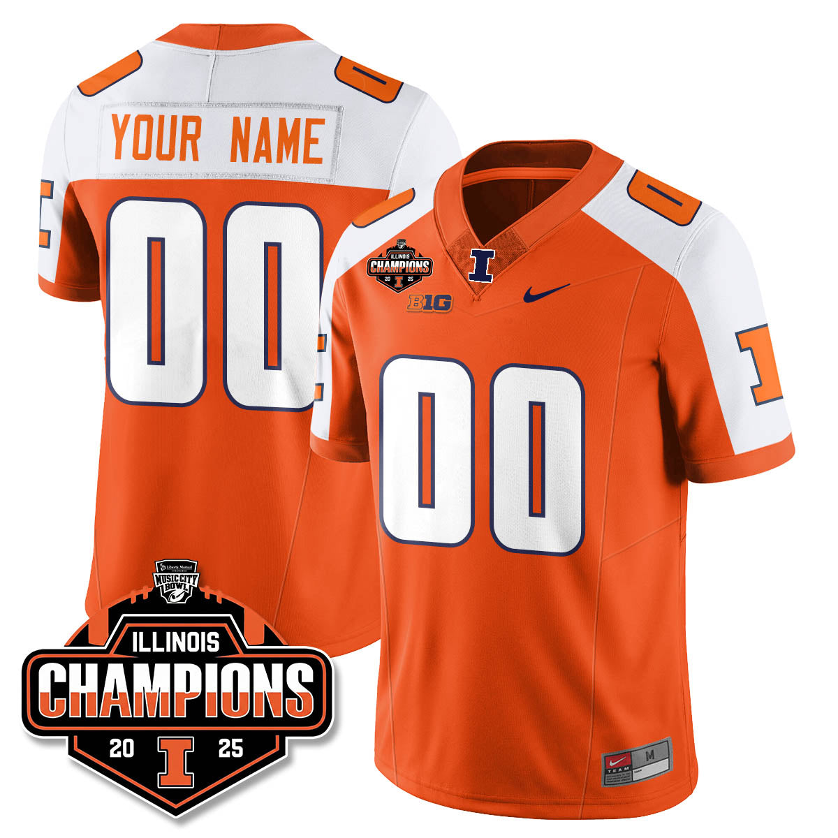 ILL Football 2025 Music City Bowl Champions Limited Jersey - All Stitched