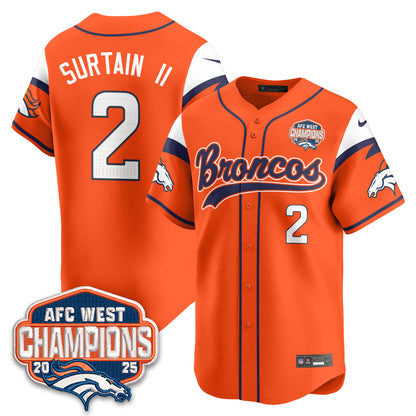 DEN AFC West Division Champions Limited Baseball Jersey V2 - All Stitched