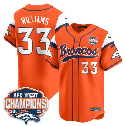 DEN AFC West Division Champions Limited Baseball Jersey V2 - All Stitched