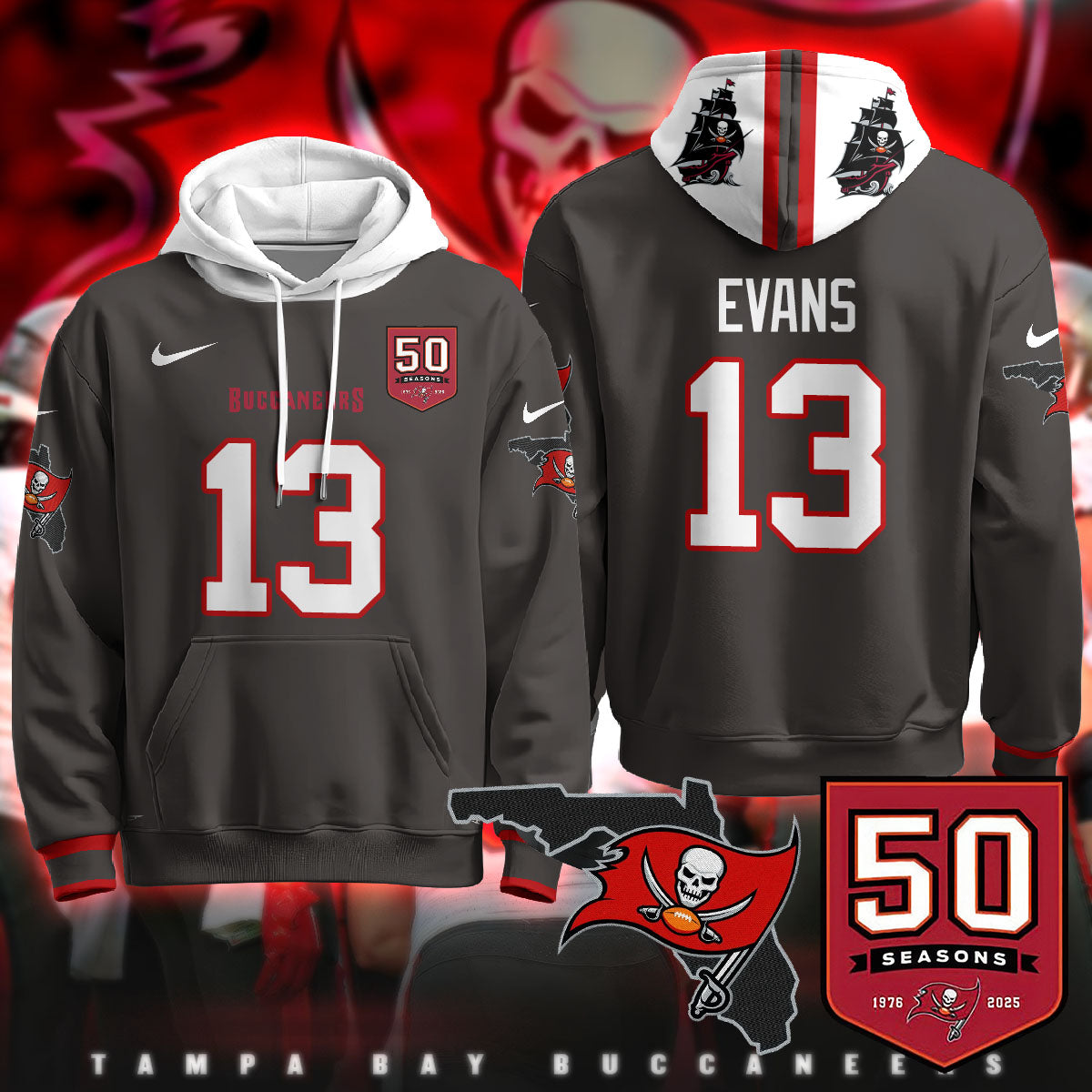 TB Creamsicle Throwback Hoodie - 50th Season Patch - All Stitched