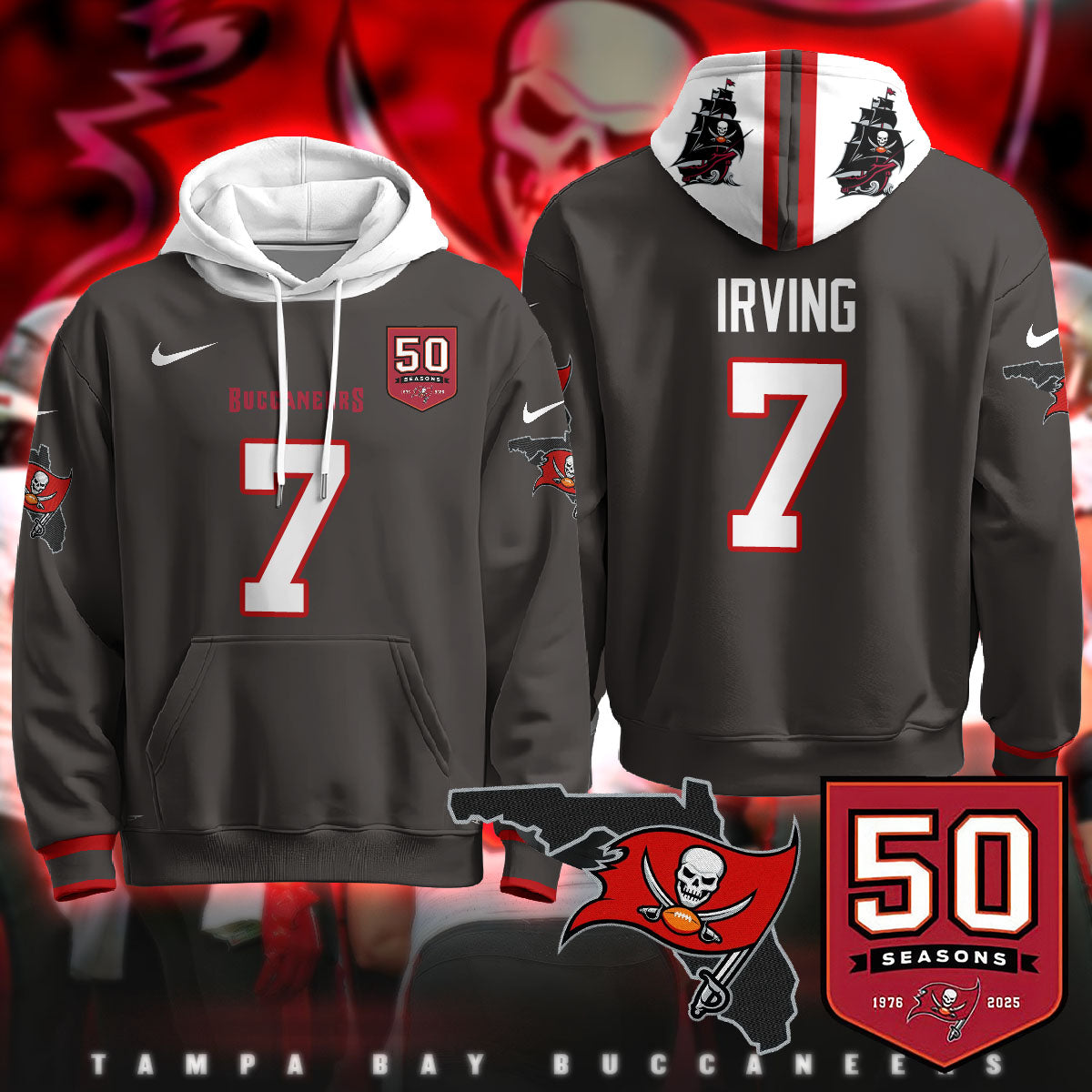 TB Creamsicle Throwback Hoodie - 50th Season Patch - All Stitched