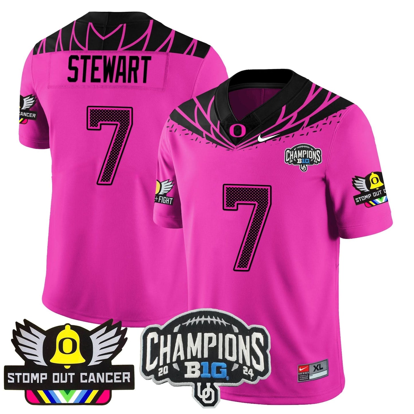 Oregon Alternate 2024 Big Ten Champions Jersey V2 - All Stitched