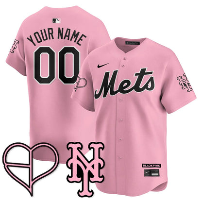 New York Mets BLΛƆKPIИK 2025 Limited Custom Jersey - All Stitched