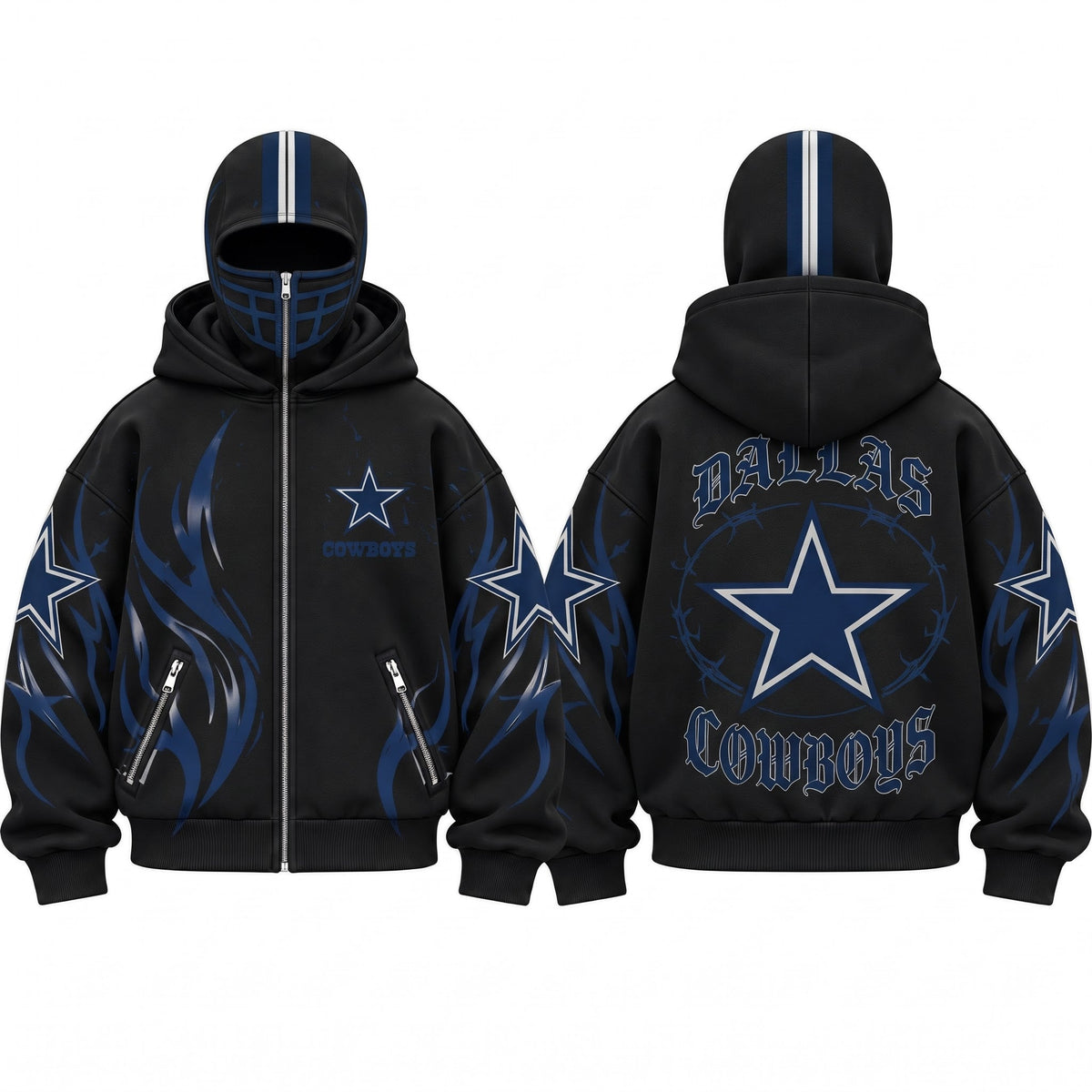 DAL Gothic Style Mask Zip Up Hoodie - Printed V2