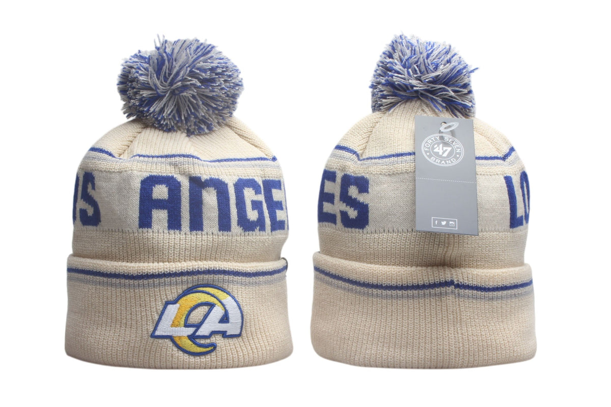 LAR Cuffed Knit Hat with Pom - Embroidered Patch