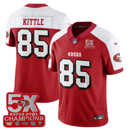 SF 5-Time Champions Patch Vapor Limited Jersey - All Stitched