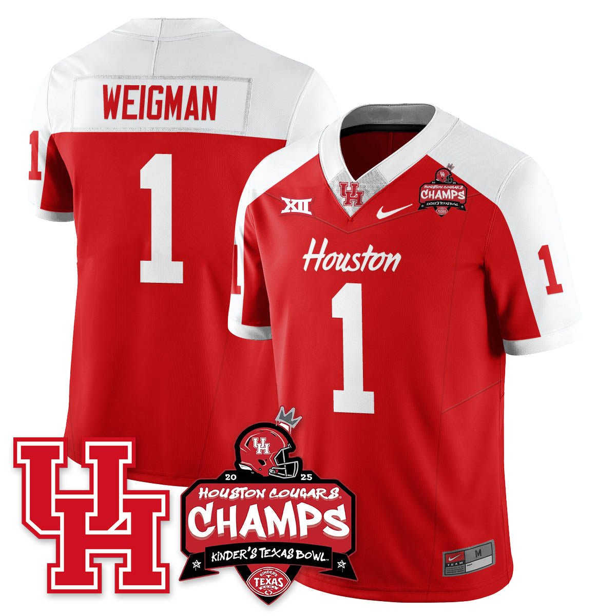 Houston Cougar Football 2025 Kinder's Texas Bowl Champions Jersey - All Stitched