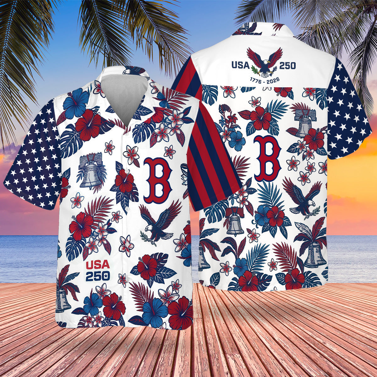 BOS Special Semiquincentennial Hawaiian Design Button Shirt V5