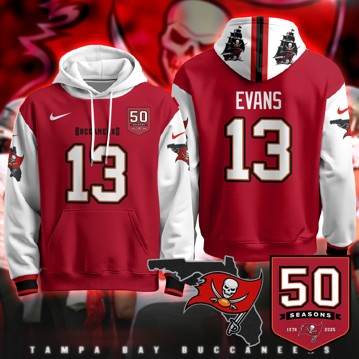 TB Creamsicle Throwback Hoodie - 50th Season Patch - All Stitched
