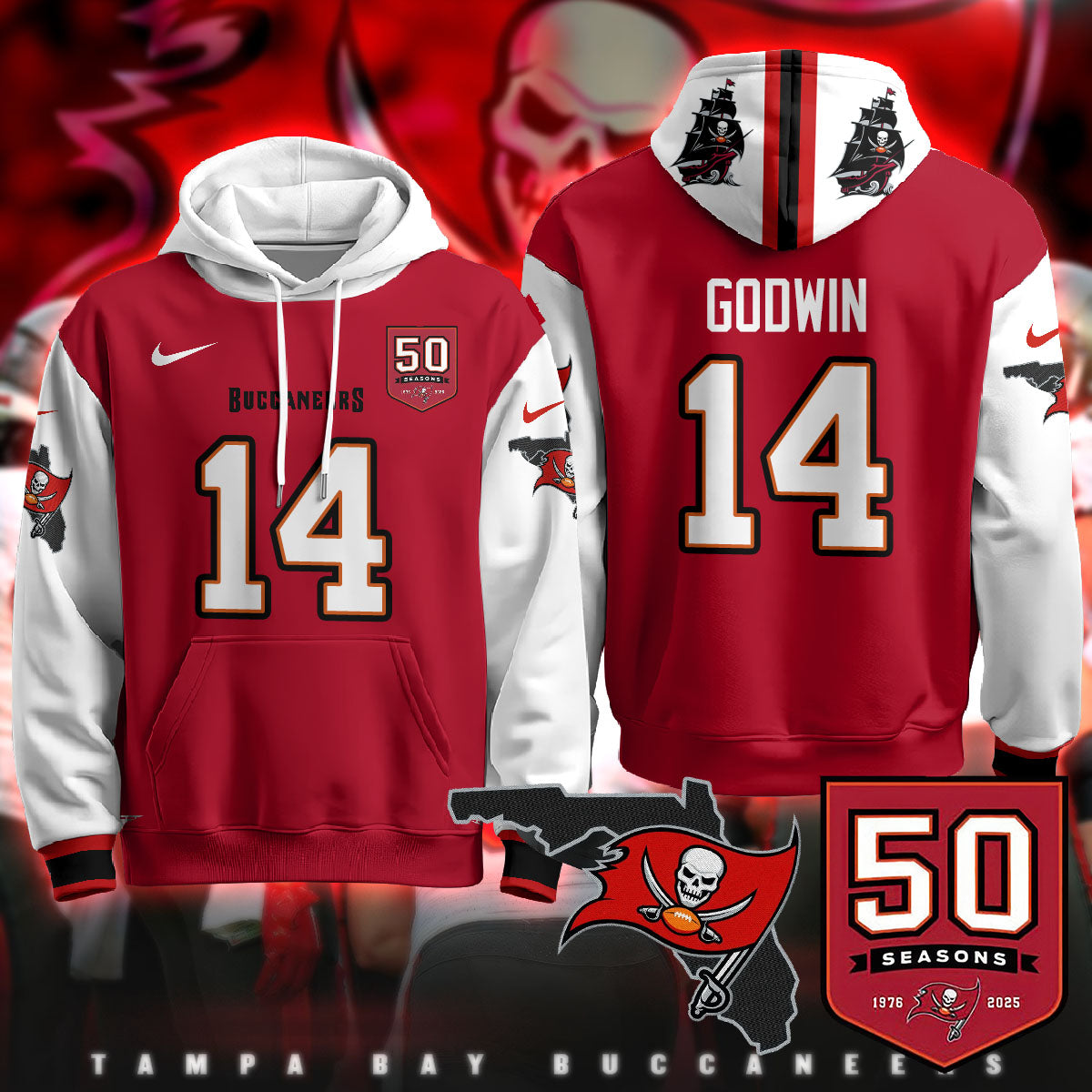 TB Creamsicle Throwback Hoodie - 50th Season Patch - All Stitched
