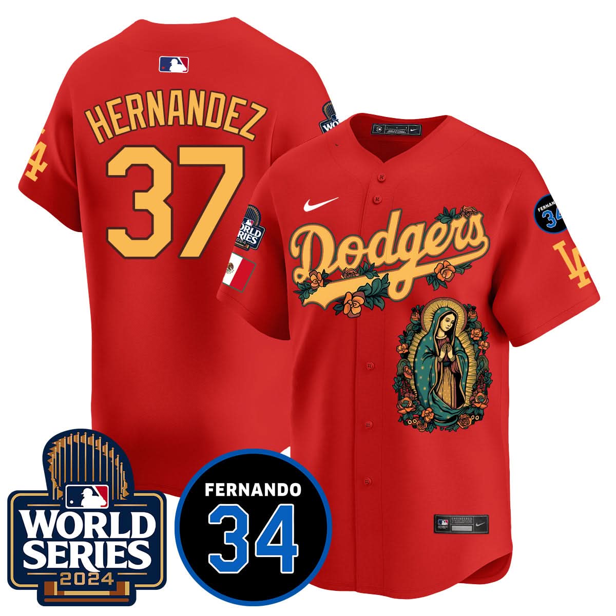 Dodgers Guadalupe - Fernando Valenzuela Memorial Jersey - Printed