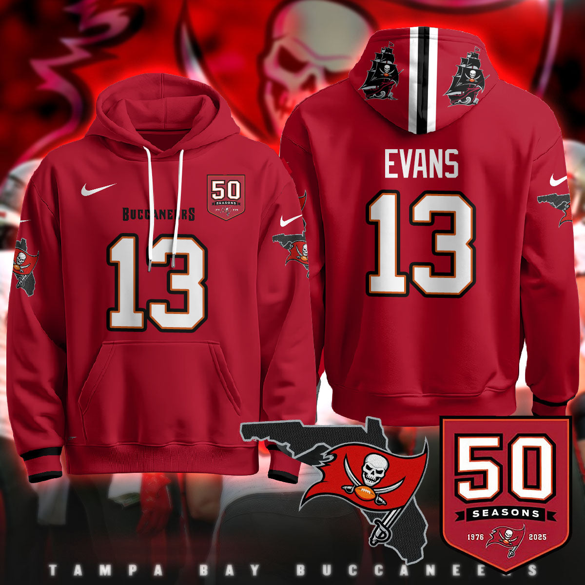 TB Creamsicle Throwback Hoodie - 50th Season Patch - All Stitched