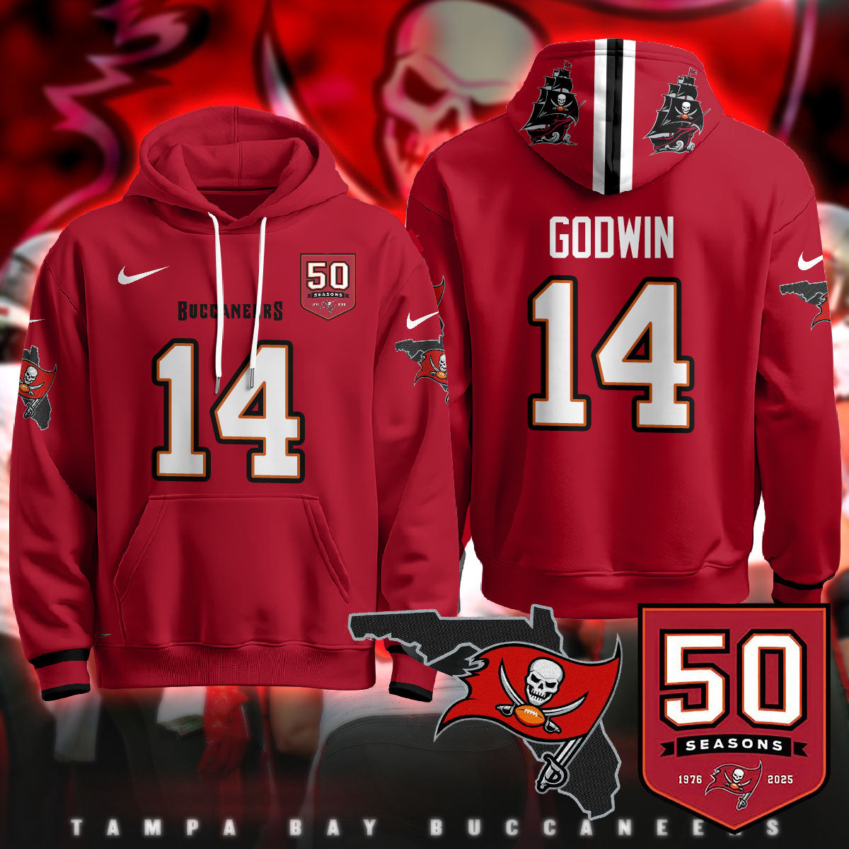TB Creamsicle Throwback Hoodie - 50th Season Patch - All Stitched
