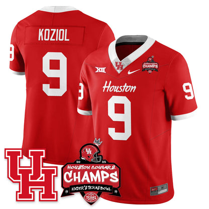 Houston Cougar Football 2025 Kinder's Texas Bowl Champions Jersey - All Stitched