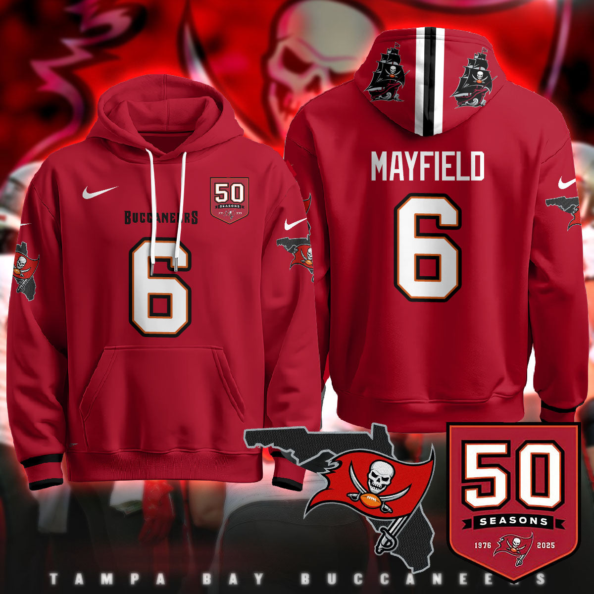 TB Creamsicle Throwback Hoodie - 50th Season Patch - All Stitched