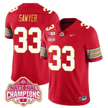 OSU 'Heritage Stripe' 2025 CFP Patch - National Champions Jersey - All Stitched