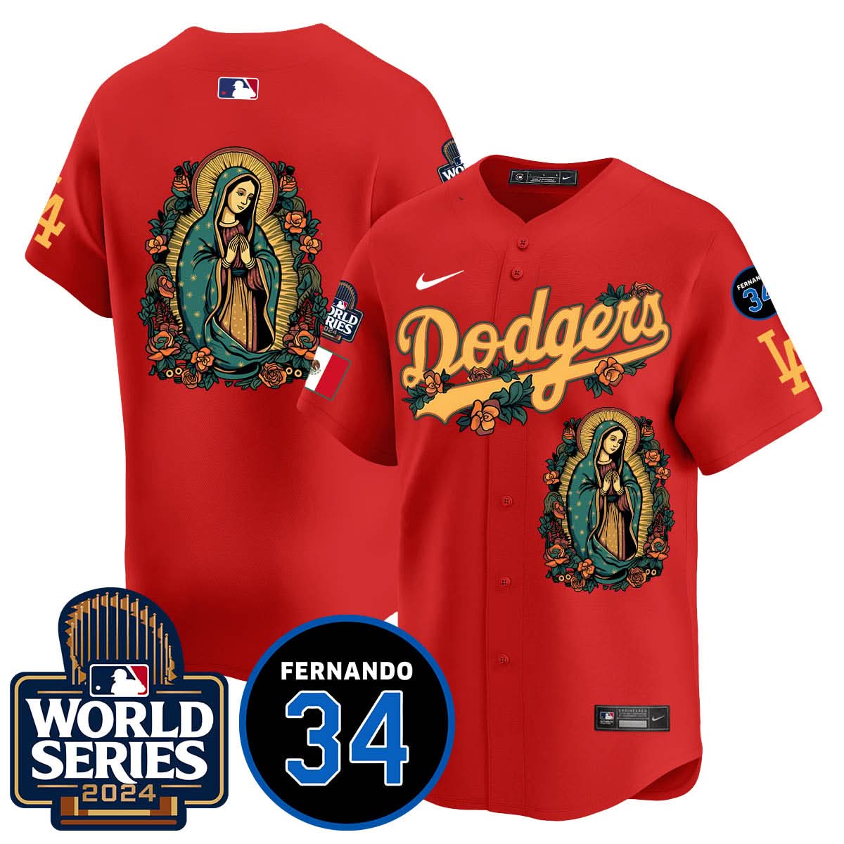 Dodgers Guadalupe - Fernando Valenzuela Memorial Jersey - Printed