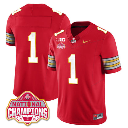 OSU 'Heritage Stripe' 2025 CFP Patch - National Champions Jersey - All Stitched