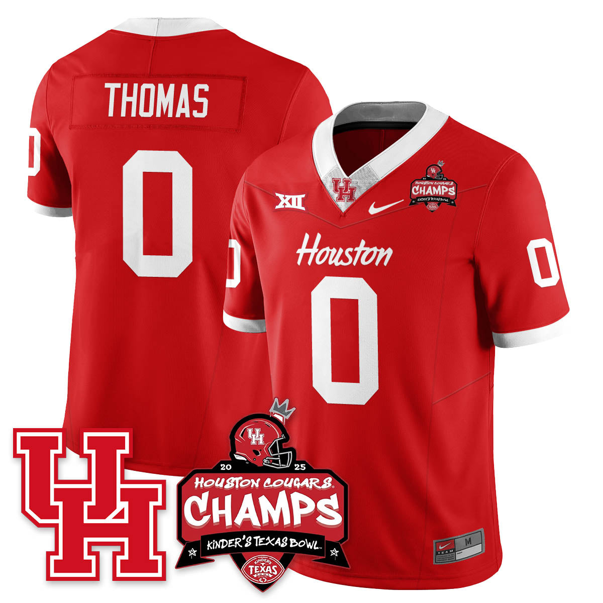 Houston Cougar Football 2025 Kinder's Texas Bowl Champions Jersey - All Stitched