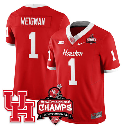 Houston Cougar Football 2025 Kinder's Texas Bowl Champions Jersey - All Stitched