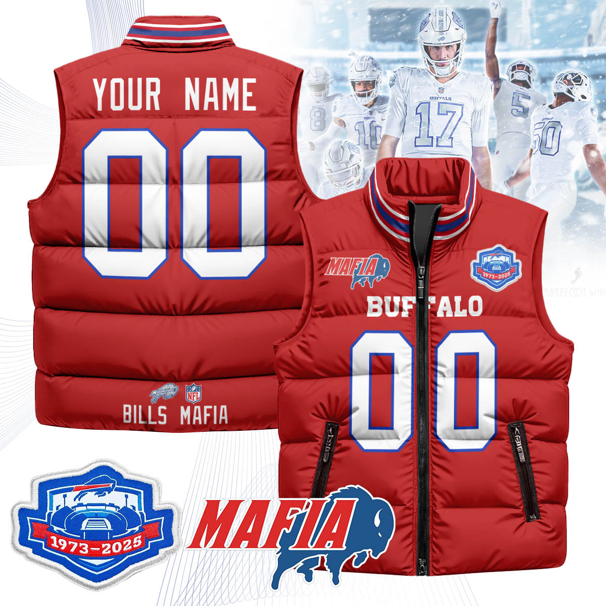Custom BUF Mafia Farewell Highmark Unisex Puffer Vest