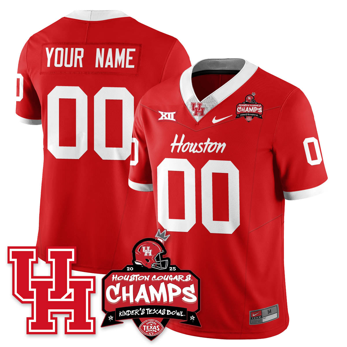 Houston Cougar Football 2025 Kinder's Texas Bowl Champions Jersey - All Stitched