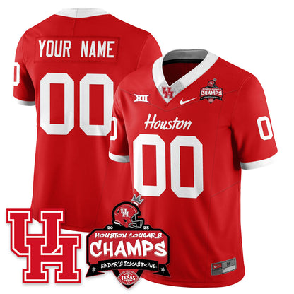 Houston Cougar Football 2025 Kinder's Texas Bowl Champions Custom Jersey - All Stitched