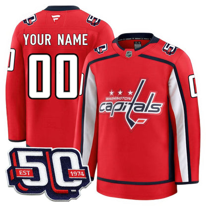 Washington Capitals 50th Anniversary Premium Custom Jersey - All Stitched