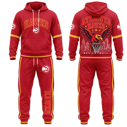AH Streetwear Hoodie Pants Set - Printed