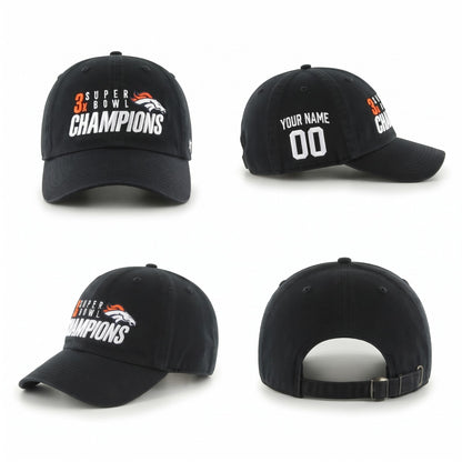 DEN 3x Super Bowl Champions Custom Wash Hat - Embroidered V2