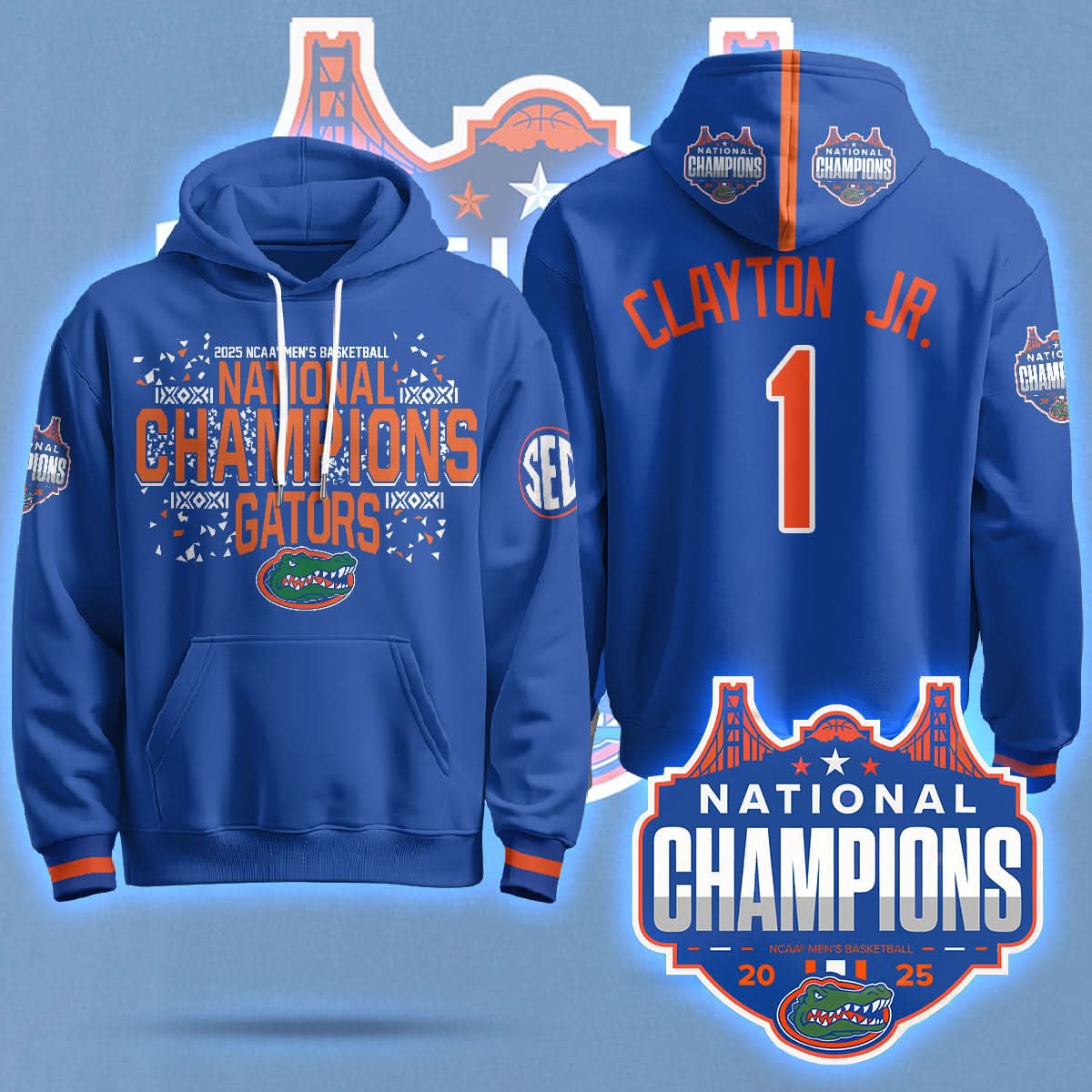 Florida Gators 2025 National Champions Basketball Hoodie - Printed