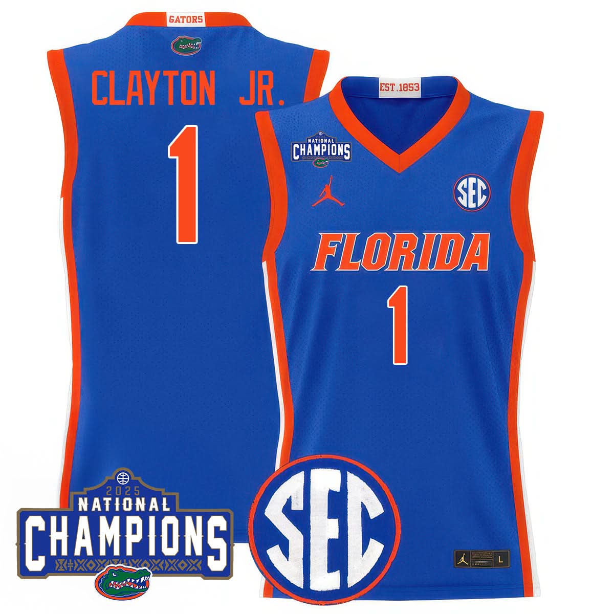 Florida Gators 2025 National Champions Basketball Jersey - All Stitched
